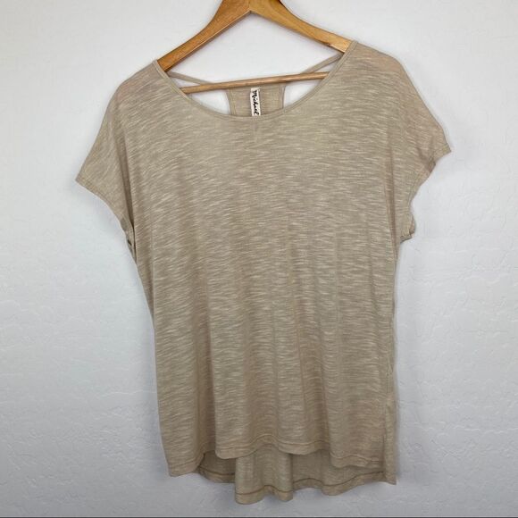 Michael Stars Racerback Scoop neck top beige OS - Picture 3 of 7